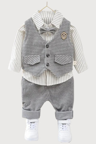 Baby Boy Semi Formal Striped 3 Pcs Set - RYAN AND REMI