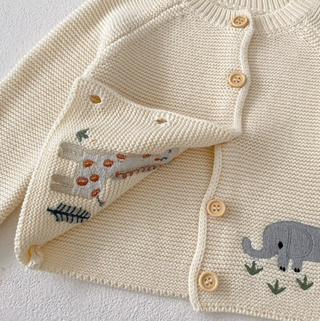 Animal Embroidery Sweater Cardigan