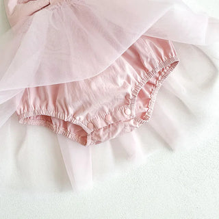 Bow Detail Lace Romper Tutu Dress - RYAN AND REMI