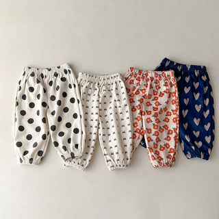 Loose Heart Print Casual Pants - RYAN AND REMI