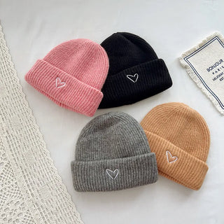 Heart Embroidered Baby Beanie Cap - RYAN AND REMI