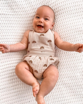 Sun Print Cotton Linen Playsuit. - RYAN AND REMI