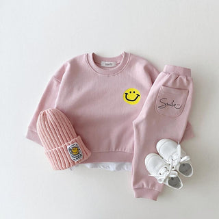 Smiley Face Print Pattern Long Sleeve Sweatshirt - RYAN AND REMI