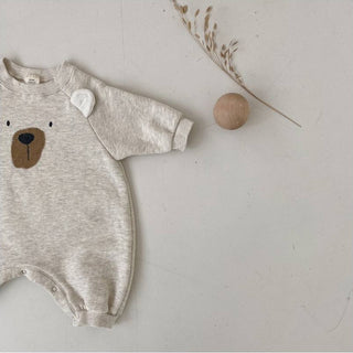 Cute Bear Face Fleece Sweater Jumpsuit - RYAN AND REMI