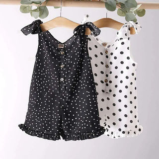 Polka Dot Sleeveless Baby Girls Rompers - RYAN AND REMI