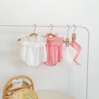 Summer Lace Cotton Baby Romper + Hat - RYAN AND REMI