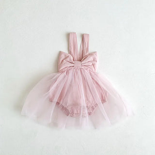 Bow Detail Lace Romper Tutu Dress - RYAN AND REMI