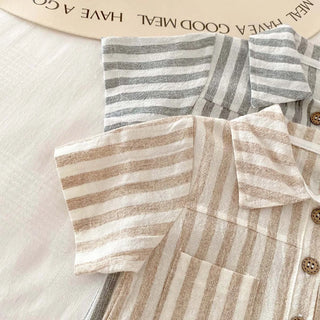 Boys Striped Linen Playsuit - RYAN AND REMI