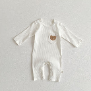 Bear Patch Ribbed Romper - RYAN AND REMI