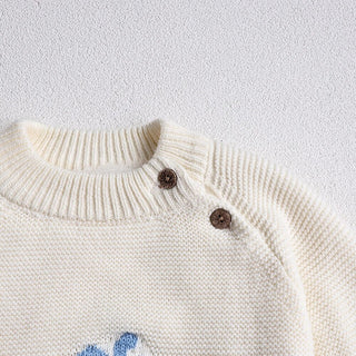 Fur Lining Embroidered Whale Sweater - RYAN AND REMI