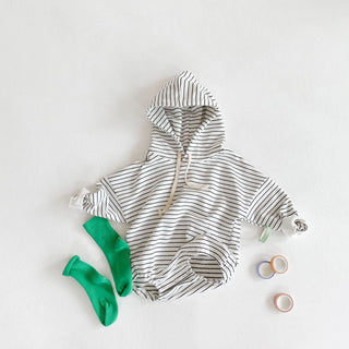 Striped Hooded Bodysuit - RYAN AND REMI