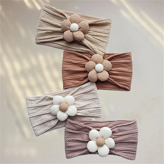 Baby Girl Flower Puff Elastic Soft Headband - RYAN AND REMI