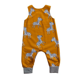 Zebra Print Button Romper Jumpsuit - RYAN AND REMI