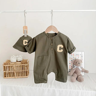 Newborn Letter C Jumpsuit Set