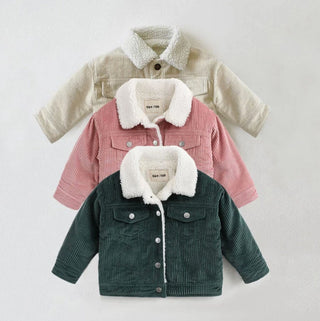 Corduroy Wool Neck Toddler Jacket - RYAN AND REMI